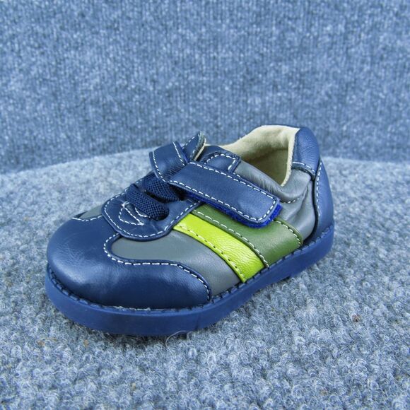 See Kai Run Boys Sneaker Shoes Blue Leather Hook & Loop Size‎ T 3 Medium - Picture 1 of 7